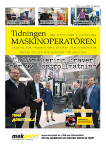 Framsidan av tidningen maskinoperatören, nr4 2023